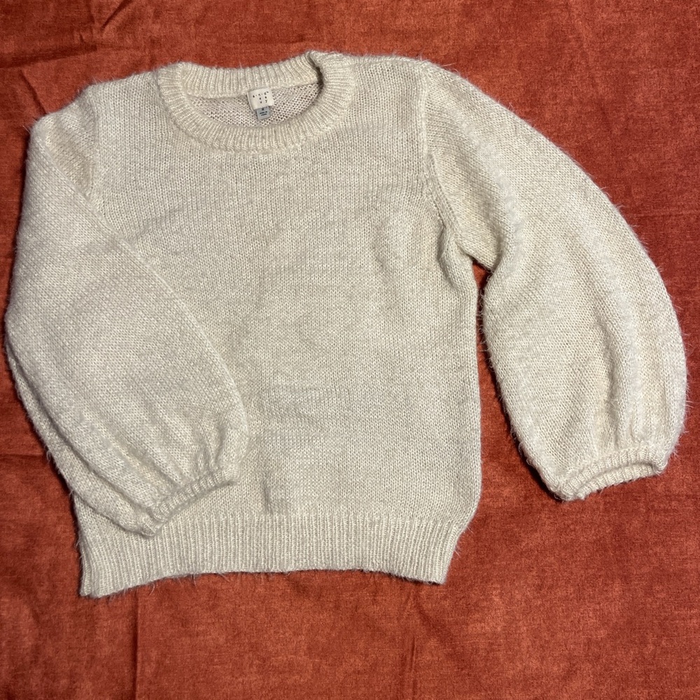 Cozy Ivory Lantern Sleeve Sweater